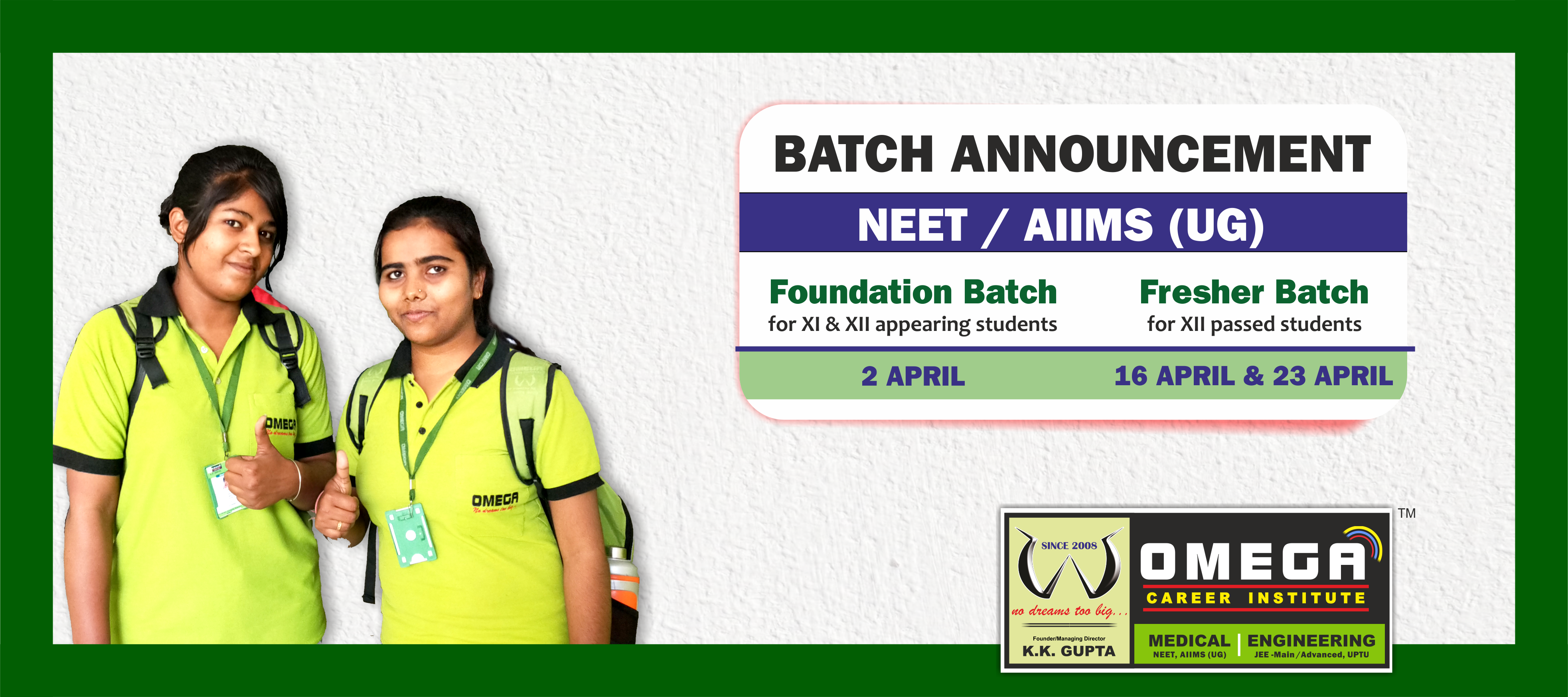 foundation and fresher batch announcement